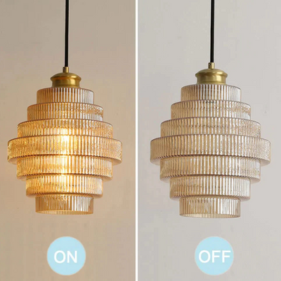 AuraBottle – Vintage Brass & Glass Pendant Light
