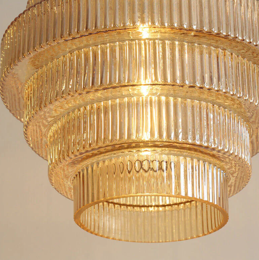AuraBottle – Vintage Brass & Glass Pendant Light