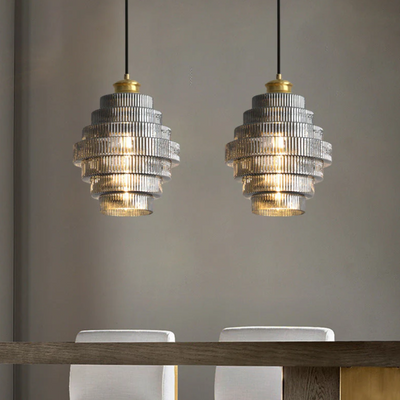 AuraBottle – Vintage Brass & Glass Pendant Light